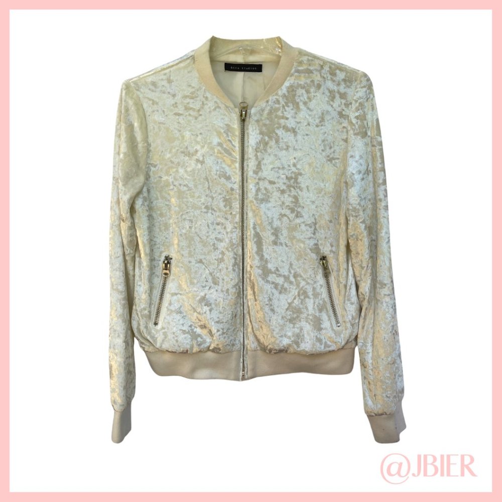 Ecru Studios Velvet Bomber Jacket